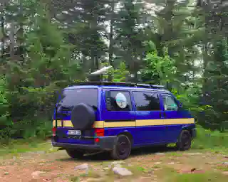 Our VW T4 Multivan, which we call &lsquo;Quest,&rsquo; in the woods