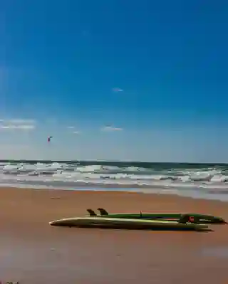 Two surfboards in the sand of Palmar de Vejer