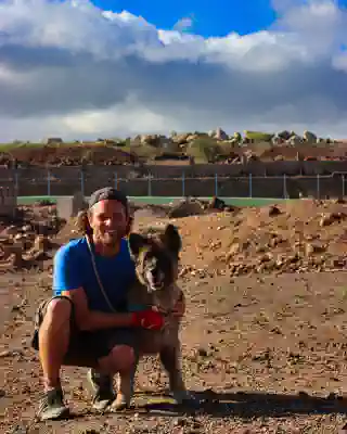 Georg and the German Shepherd Fiona.